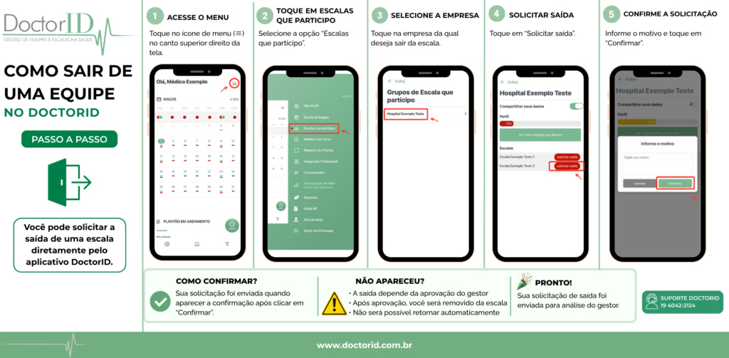 como sair de uma equipe no doctorid