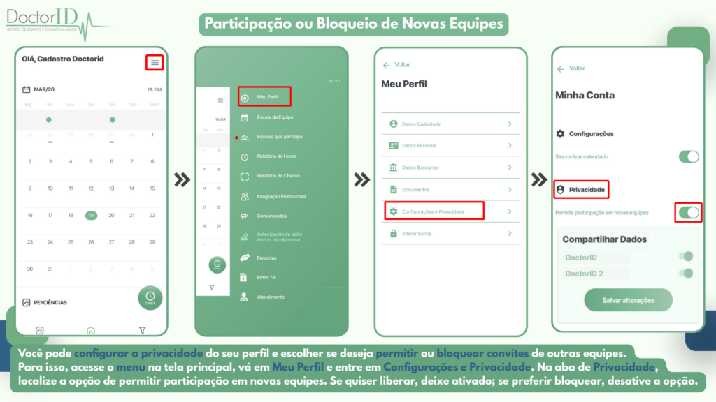 liberação de novas equipes
