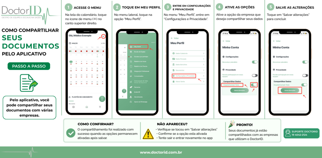 como compartilhar seus documentos pelo aplicativo